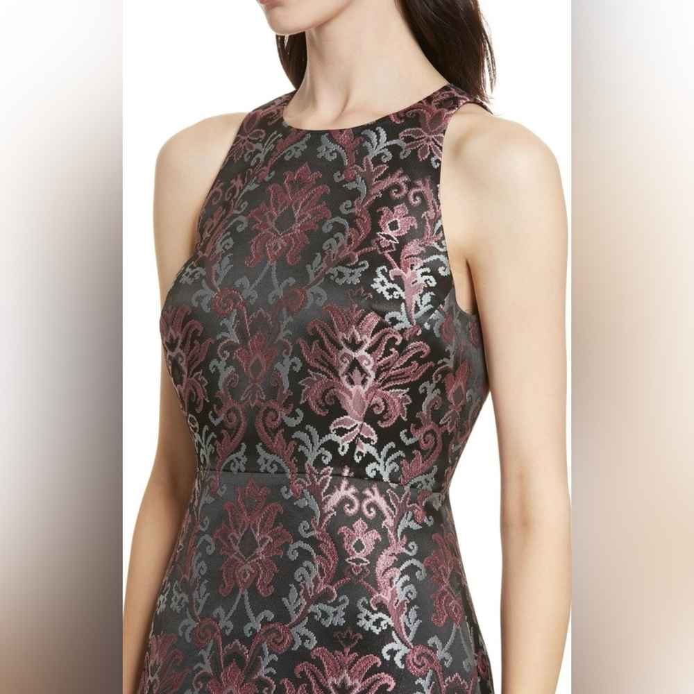 Kate Spade Tapestry Jacquard dress with black/pink/silver metallic thread